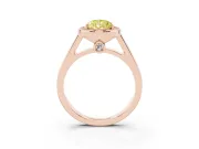 Pear-Shaped Rimmed Halo Engagement Ring Setting for a Fancy Yellow Lab-Grown Diamond | Rose Gold