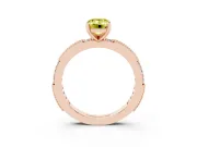 Emerald Cut Vintage Pavé Engagement Ring Setting for a Fancy Yellow Lab-Grown Diamond | Rose Gold