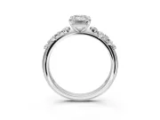 Emerald Cut Solitaire Engagement Ring Setting | Graduated Scattered Accents | Platinum