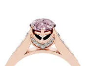 Marquise Graduated Pavé Engagement Ring Setting for a Fancy Pink Lab-Grown Diamond | Rose Gold
