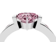 Heart-Shaped Tension Style Engagement Ring Setting for a Fancy Pink Lab-Grown Diamond | White Gold