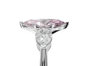 Marquise Three-Stone Ring Setting for a Fancy Pink Lab-Grown Diamond | Pear Side Stones | Platinum