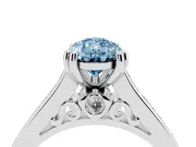 Pear-Shaped Channel Engagement Ring Setting for a Fancy Blue Lab-Grown Diamond | Sterling Silver - Design NV-24671
