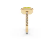 Radiant Cut Halo Engagement Ring Setting for a Fancy Yellow Lab-Grown Diamond | Yellow Gold - Design NV-24886