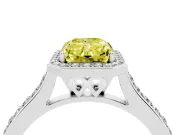 Radiant Cut Halo Engagement Ring Setting for a Fancy Yellow Lab-Grown Diamond | White Gold - Design NV-24729
