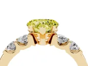 Heart-Shaped Five Stone Engagement Ring Setting for a Fancy Yellow Lab-Grown Diamond | Yellow Gold