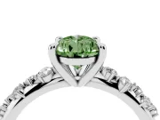 Pear-Shaped Graduated Engagement Ring Setting for a Fancy Green Lab-Grown Diamond | White Gold