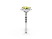 Pear-Shaped Raised Halo Engagement Ring Setting for a Fancy Yellow Lab-Grown Diamond | Platinum
