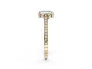 Princess Cut Vintage Cathedral Engagement Ring Setting for a Fancy Green Lab-Grown Diamond | Carved Band | Yellow Gold