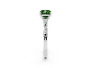 Fancy Green Cushion Cut Diamond Solitaire Set in White gold with Side Baguettes and Channel Set Band
