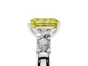 Emerald Cut 5 Stone Engagement Ring Setting for a Fancy Yellow Lab-Grown Diamond | Sterling Silver
