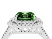 Asscher Cut Halo Engagement Ring Setting for a Fancy Green Lab-Grown Diamond | White Gold - Design NV-24799