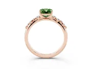 Radiant Cut Graduated Solitaire Engagement Ring Setting for a Fancy Green Lab-Grown Diamond | Rose Gold