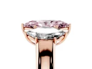 Marquise 3 Stone Engagement Ring Setting for a Fancy Pink Lab-Grown Diamond | Rose Gold