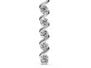 Round Lab-Grown Diamond Twist Spiral Pendant Necklace | Wrapped Ribbon | White Gold