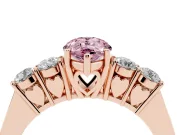Pear-Shaped 5 Stone Engagement Ring Setting for a Fancy Pink Lab-Grown Diamond | Rose Gold