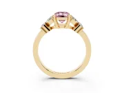 Emerald Cut Floral Engagement Ring Setting for a Fancy Pink Lab-Grown Diamond | Yellow Gold