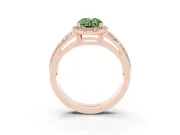 Oval Halo Engagement Ring Setting for a Fancy Green Lab-Grown Diamond | Split Shank | Rose Gold