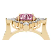 Round Engagement Ring Setting for a Fancy Pink Lab-Grown Diamond | Yellow Gold - Design NV-24790