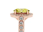 Oval Milgrain Halo Engagement Ring Setting for a Fancy Yellow Lab-Grown Diamond | Graduated Bezel Accents | Rose Gold