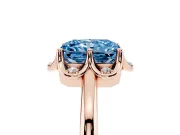 Radiant Cut Petal Halo Engagement Ring Setting for a Fancy Blue Lab-Grown Diamond | Rose Gold