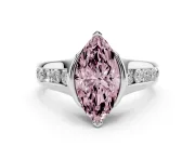 Marquise Half Bezel Engagement Ring Setting for a Fancy Pink Lab-Grown Diamond | Platinum