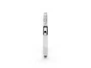 Round Lab-Grown Diamond Single Row Pavé Wedding Band | Raised Polished Rims | Platinum