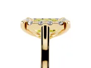 Emerald Cut Claw Corner Halo Engagement Ring Setting for a Fancy Yellow Lab-Grown Diamond | Plain Band | Yellow Gold