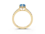 Cushion Cut Engagement Ring Setting for a Fancy Blue Lab-Grown Diamond | Yellow Gold - Design NV-24649