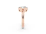 Oval Halo Engagement Ring Setting | Plain Tapered Band | Rose Gold