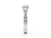 Cushion Cut Cathedral Channel Set Engagement Ring Setting | Double Claw Prongs | White Gold