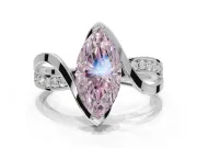 Marquise Bypass Solitaire Engagement Ring Setting for a Fancy Pink Lab-Grown Diamond | Platinum