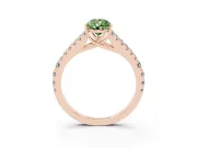 Pear-Shaped Graduated Split Shank Engagement Ring Setting for a Fancy Green Lab-Grown Diamond | Rose Gold