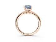 Radiant Cut Solitaire Engagement Ring Setting for a Fancy Blue Lab-Grown Diamond | Tapered Plain Band | Rose Gold