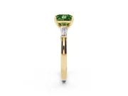Princess Cut Baguette Engagement Ring Setting for a Fancy Green Lab-Grown Diamond | Yellow Gold