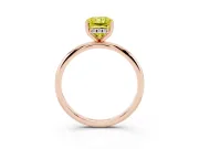 Radiant Cut Hidden Halo Engagement Ring Setting for a Fancy Yellow Lab-Grown Diamond | Plain Band | Rose Gold