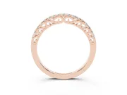 Round Diamond Classic Prong Eternity Band Set in Rose gold with Continuous Row