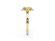 Oval Halo Engagement Ring Setting for a Fancy Yellow Lab-Grown Diamond | Flat Tapered Band | Yellow Gold