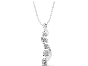 Round Lab-Grown Diamond Graduated Twist Pendant Necklace | Twisted Ribbon | Sterling Silver