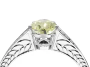 Pear-Shaped Split Shank Pavé Engagement Ring Setting for a Fancy Yellow Lab-Grown Diamond | Platinum