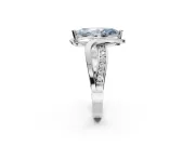 Marquise Bypass Solitaire Engagement Ring Setting for a Fancy Blue Lab-Grown Diamond | Platinum