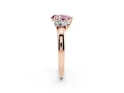 Pear-Shaped Three Stone Engagement Ring Setting for a Fancy Pink Lab-Grown Diamond | Matching Side Stones | Rose Gold
