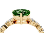 Heart-Shaped Accented Engagement Ring Setting for a Fancy Green Lab-Grown Diamond | Yellow Gold