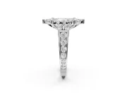 Marquise Halo Side Cluster Engagement Ring Setting | Graduated Channel Band | Sterling Silver
