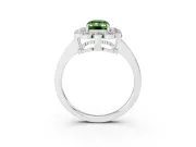 Emerald Cut Halo Engagement Ring Setting for a Fancy Green Lab-Grown Diamond | Sterling Silver - Design NV-24719
