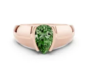 Pear-Shaped Half Bezel Solitaire Engagement Ring Setting for a Fancy Green Lab-Grown Diamond | Wide Band | Rose Gold