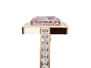 Radiant Cut Sectioned Halo Engagement Ring Setting for a Fancy Pink Lab-Grown Diamond | Rose Gold