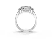 Marquise Halo Side Cluster Engagement Ring Setting | Graduated Channel Band | White Gold