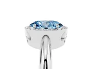 Oval Halo Engagement Ring Setting for a Fancy Blue Lab-Grown Diamond | Plain Tapered Band | Platinum