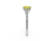 Radiant Cut Hidden Halo Pave Engagement Ring Setting for a Fancy Yellow Lab-Grown Diamond | Claw Prongs | Platinum
